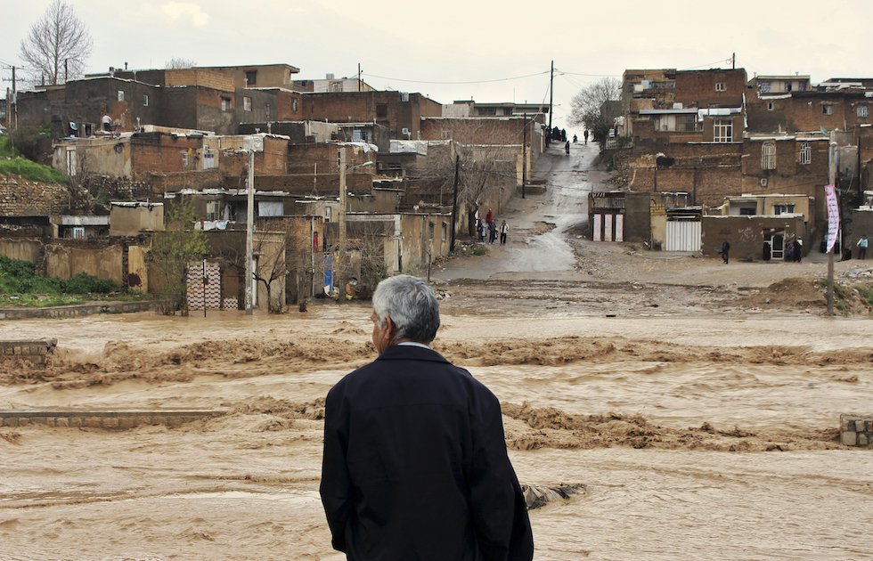 L'inondaziond di Khorramabad, in Iran, il primo aprile 2019. (AP Photo/Erfan Keshvari/ISNA)