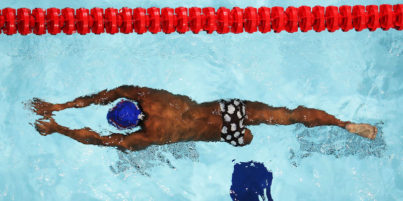 L'indonesiano Jendi Pangabean ai Mondiali paralimpici di nuoto a Glasgow (Ian MacNicol/Getty Images)
