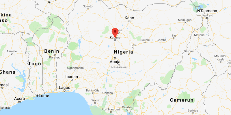 La posizione di Kaduna, in Nigeria