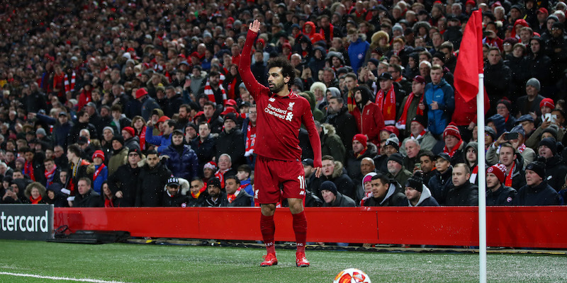 Mohamed Salah ad Anfield negli ottavi di finale contro il Bayern Monaco (Clive Brunskill/Getty Images)