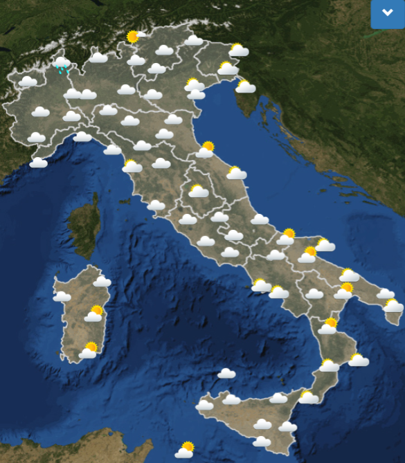 Le previsioni meteo per martedì 2 aprile