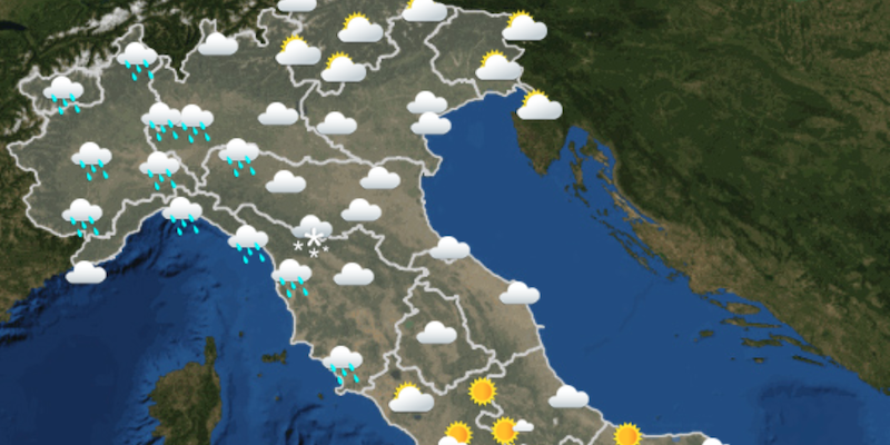 Le previsioni meteorologiche per domenica 7 aprile 2019 (Servizio meteorologico dell'Aeronautica militare)