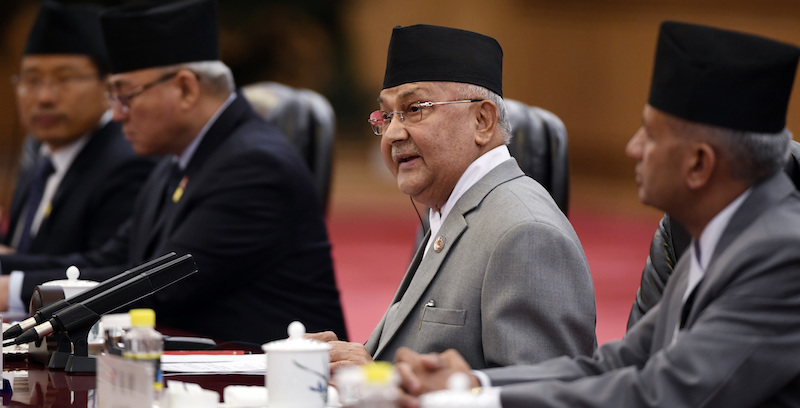 Il primo ministro del Nepal Khadga Prasad Oli (GREG BAKER / POOL)