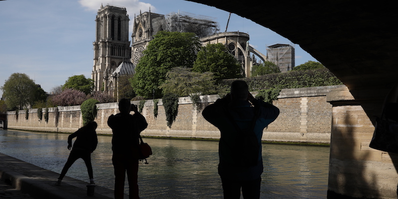 La cattedrale di Notre-Dame, a Parigi, il 17 aprile 2019 (Dan Kitwood/Getty Images)
