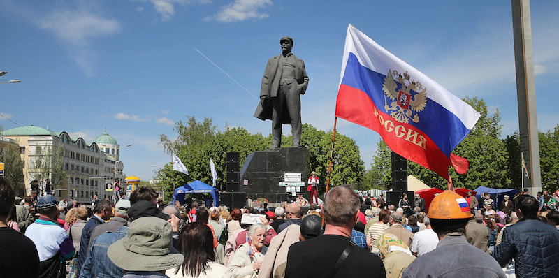 Una manifestazione filorussa a Donetsk, nel 2014.
(Scott Olson/Getty Images)