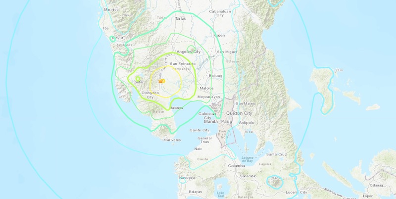 L'epicentro del terremoto nelle Filippine del 22 aprile 2019 (USGS)