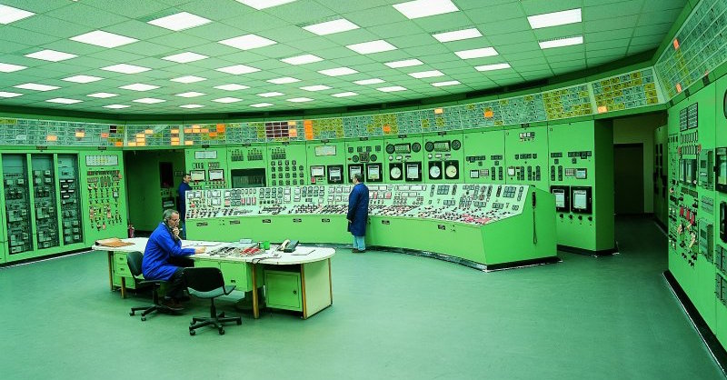 La sala comandi della centrale elettronucleare di Trino (Sogin)