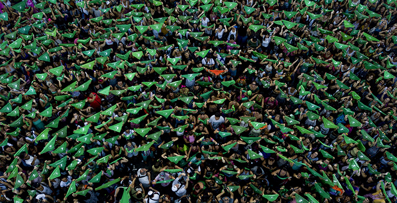 Manifestazione femminista a Buenos Aires, 19 febbraio 2019 (AP Photo/Tomas F. Cuesta)