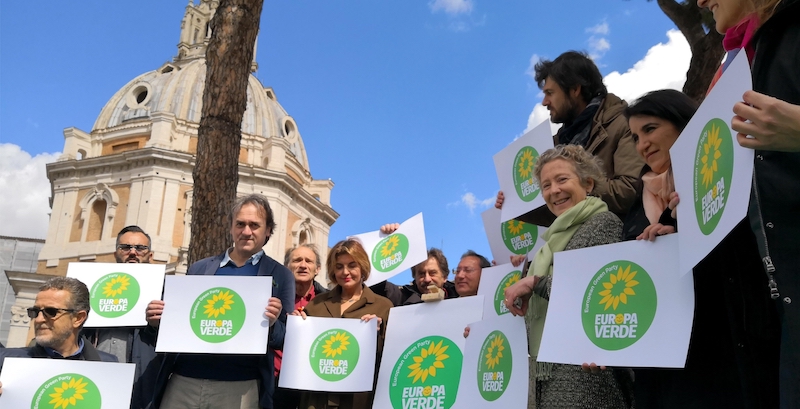 Un momento della presentazione del simbolo di "Europa verde", la lista dei Verdi italiani e di Possibile. (ANSA/MICHELA SUGLIA)