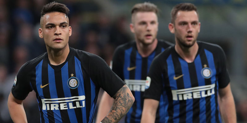 Lautaro Martinez, Milan Skriniar e Stefan De Vrij dell'Inter (Emilio Andreoli/Getty Images)