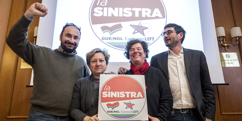 Maurizio Acerbo, Eleonora Forenza, Costanza Boccardi e Nicola Fratoianni presentano il simbolo della lista La sinistra.
(Roberto Monaldo / LaPresse)