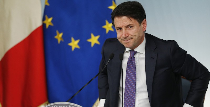 Giuseppe Conte in conferenza stampa, Roma, 2 maggio 2019 
(Vincenzo Livieri - LaPresse)