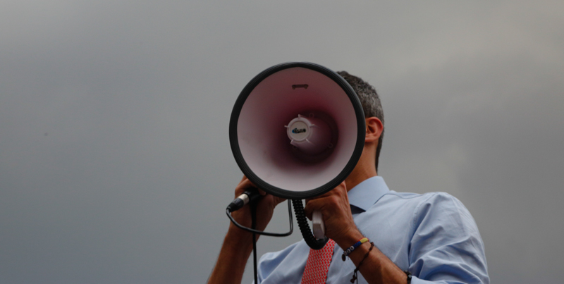 Juan Guaidó durante un comizio a Caracas. (Eva Marie Uzcategui/Getty Images)