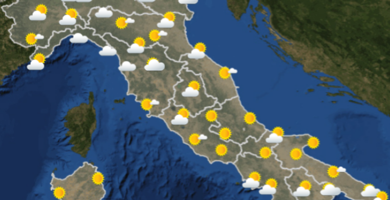 Meteo: le previsioni per mercoledì 22 maggio