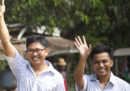 I due giornalisti di Reuters scarcerati in Myanmar