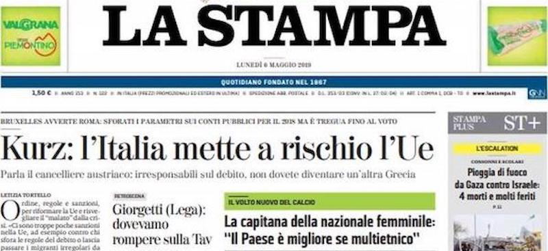 Le prime pagine di lunedì 6 maggio 2019