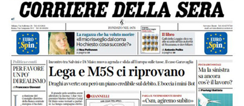 Le prime pagine di venerdì 7 giugno 2019