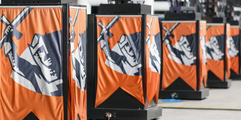 Il logo dei Crusaders al Christchurch Stadium (Kai Schwoerer/Getty Images)