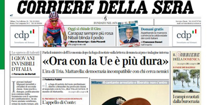 Le prime pagine di domenica 2 giugno 2019