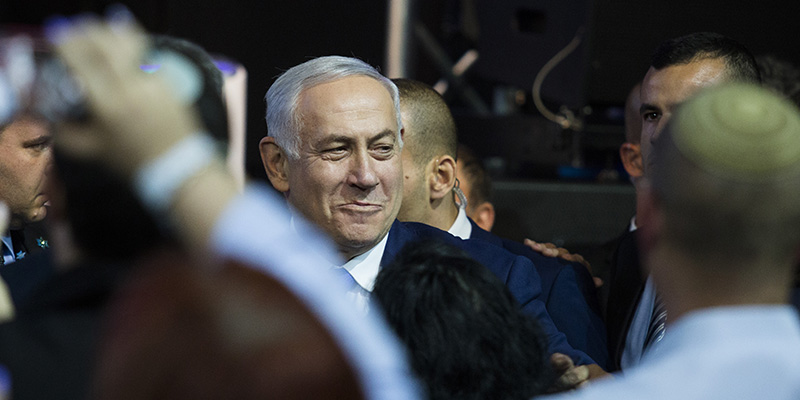 Benjamin Netanyahu, Tel Aviv, 10 aprile 2019 (Amir Levy/Getty Images)