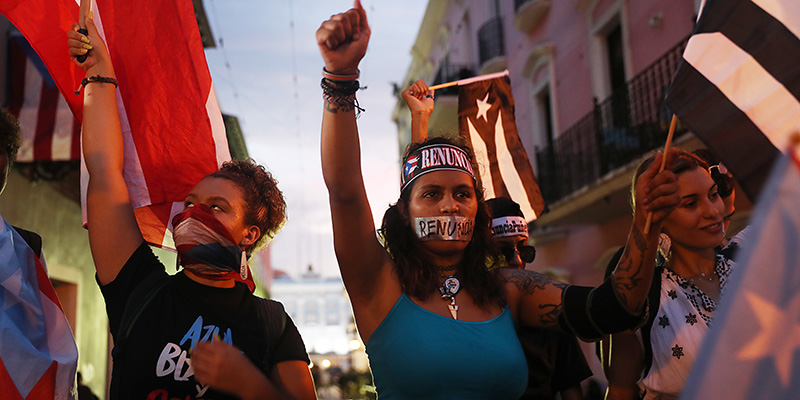 Proteste a San Juan, 19 luglio 2019 (Joe Raedle/Getty Images)