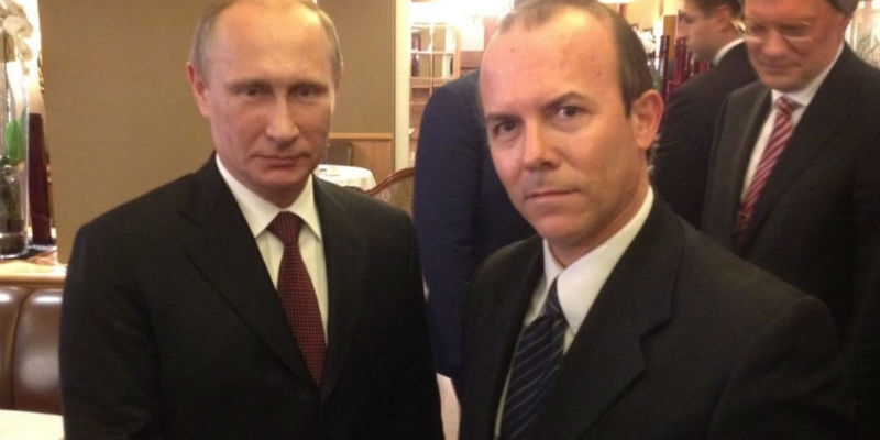 Gianluca Savoini con Vladimir Putin.