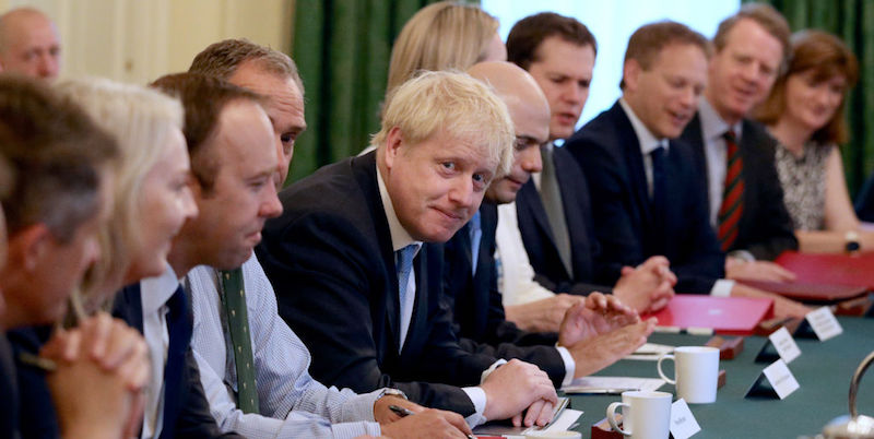 La prima riunione del nuovo governo di Boris Johnson (Aaron Chown/PA Wire)