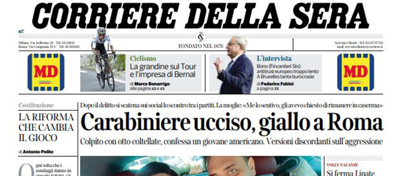 Le prime pagine di sabato 27 luglio 2019