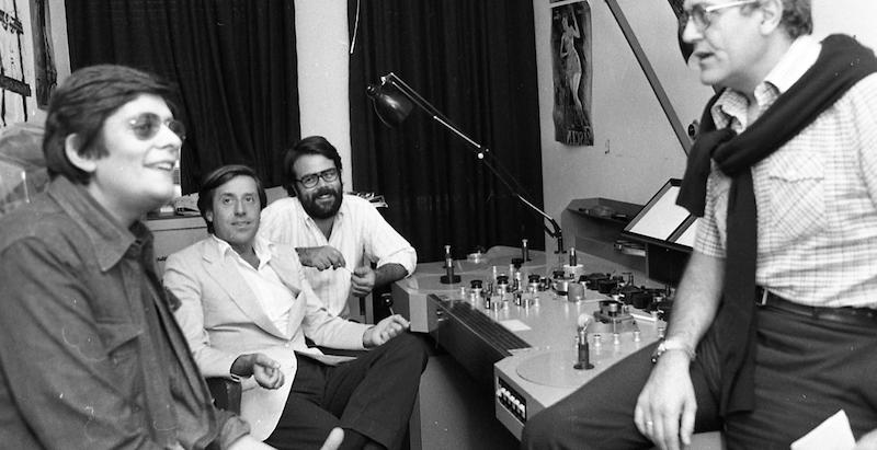 Brando Giordani, Emilio Ravel, Paolo Giaccio, ed Enrico Messina, a Roma nel 1977 (ANSA)