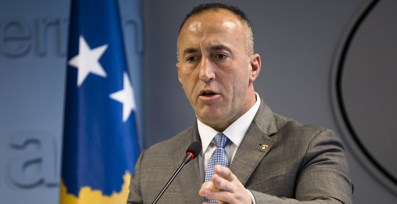 L'ex primo ministro kosovaro Ramush Haradinaj (AP Photo/Visar Kryeziu)