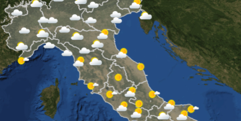 Le previsioni meteo per giovedì 18 luglio