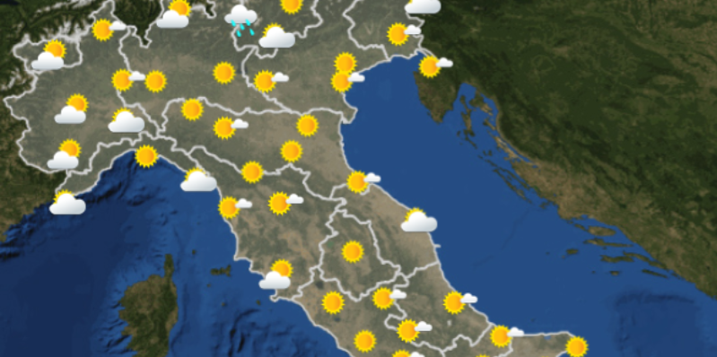 Meteo: le previsioni per mercoledì 17 luglio