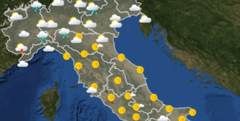 Le previsioni meteo per mercoledì 3 luglio