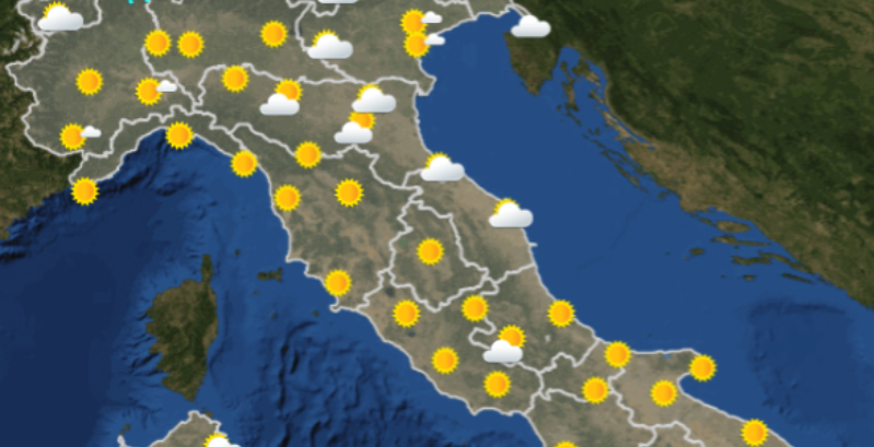 Le previsioni meteo per venerdì 26 luglio