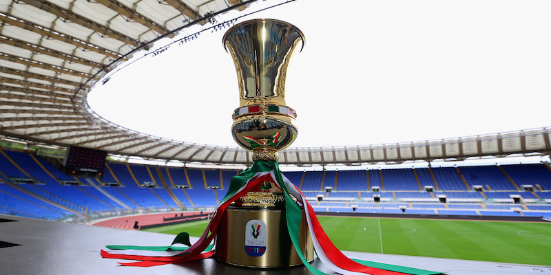 La Coppa Italia in mostra allo Stadio Olimpico di Roma (Getty Images)