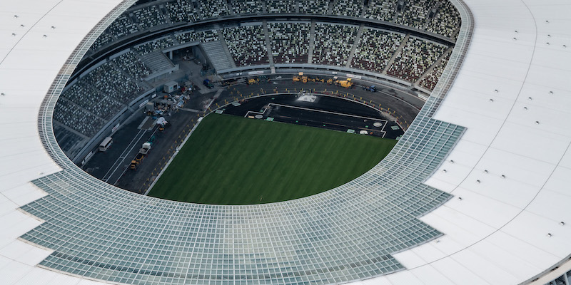 Il nuovo Stadio Olimpico di Tokyo a lavori in corso (Carl Court/Getty Images)