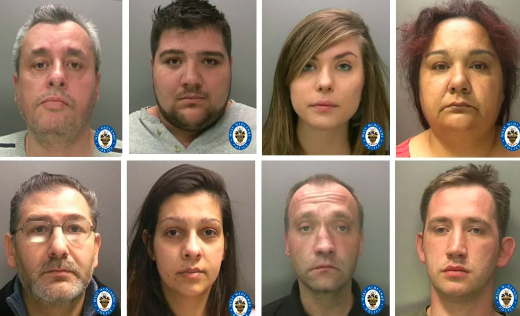 Una foto degli otto condannati (West Midlands police)
