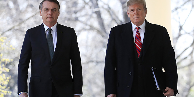 Jair Bolsonaro e Donald Trump alla Casa Bianca, 9 marzo 2019 (AP Photo/Manuel Balce Ceneta)
