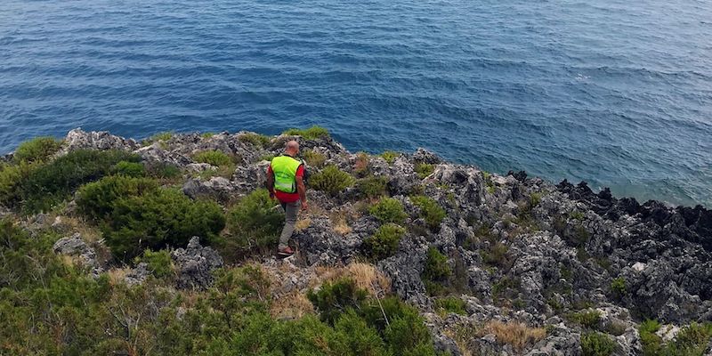 Le ricerche di Simon Gautier in Cilento in una fotografia diffusa il 16 agosto 2019 dal Soccorso Alpino e Speleologico Italiano (La Presse/AFP/Soccorso Alpino e Speleologico italiano)