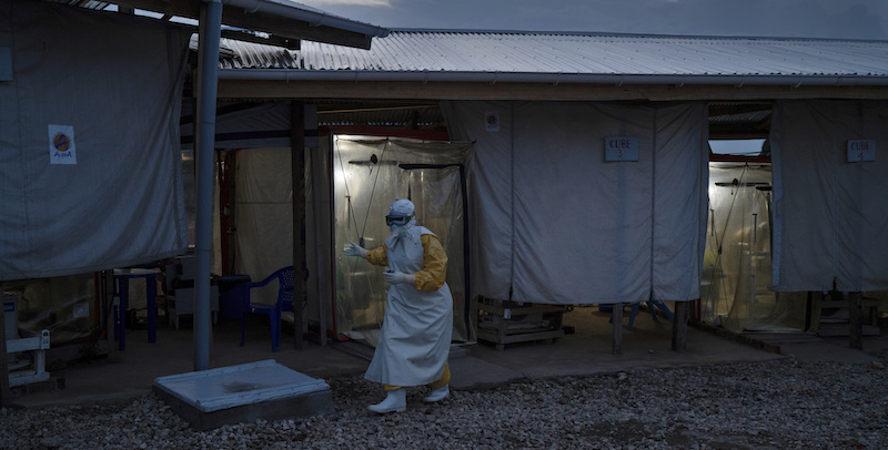 Un centro per il trattamento di ebola a Beni, in Congo (AP Photo/Jerome Delay)