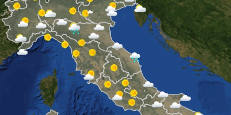 Le previsioni meteo per oggi, mercoledì 14 agosto