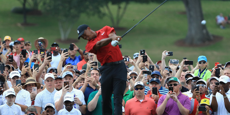 Tiger Woods durante il round finale del TOUR Championship di Atlanta, in Georgia (Getty Images)