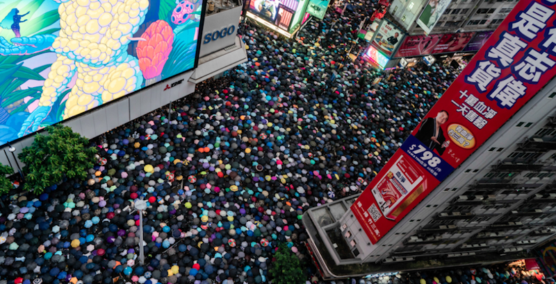 La manifestazione di domenica a Hong Kong. (Anthony Kwan/Getty Images)