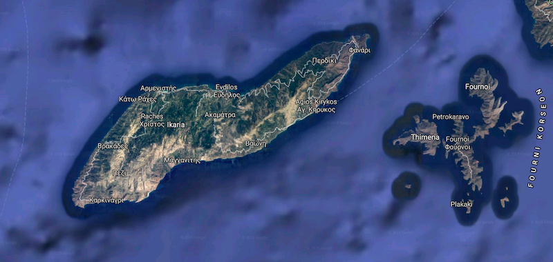 L'isola di Icaria (Google Maps)