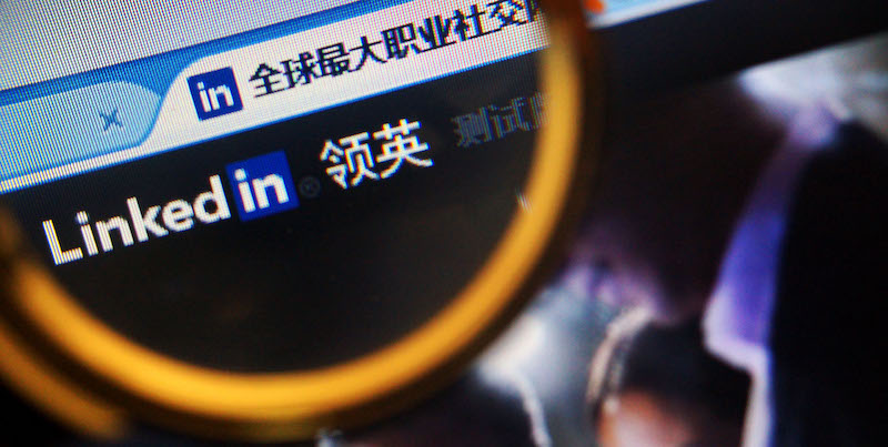 La versione cinese del sito di LinkedIn (Imaginechina via AP Images)