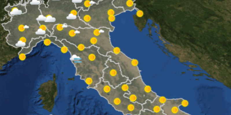 Meteo: le previsioni per domani, sabato 10 agosto