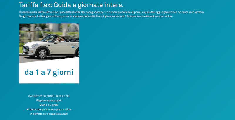 A Milano Share Now ha introdotto la possibilità di noleggiare un'auto per andare in vacanza