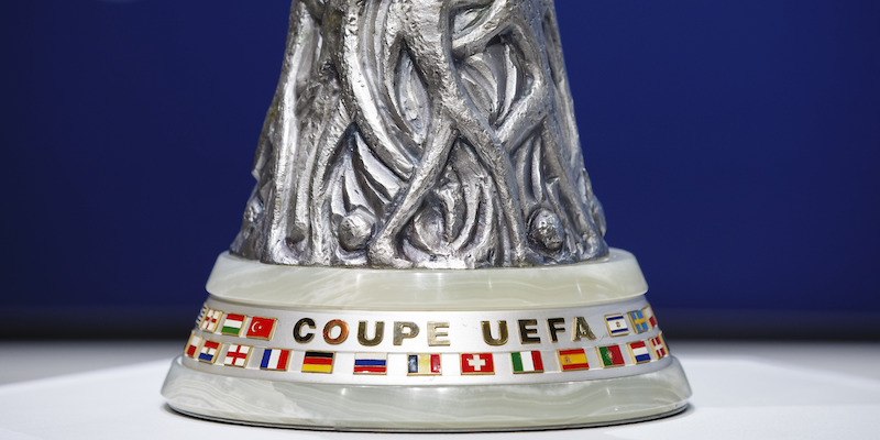 Il trofeo della UEFA Europa League (Salvatore Di Nolfi/Keystone via AP)