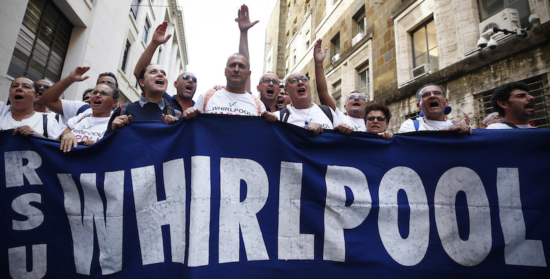 La protesta dei lavoratori Whirlpool a Roma, 17 settembre 2019 (Vincenzo Livieri - LaPresse)