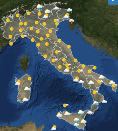 Meteo domenica 9 settembre